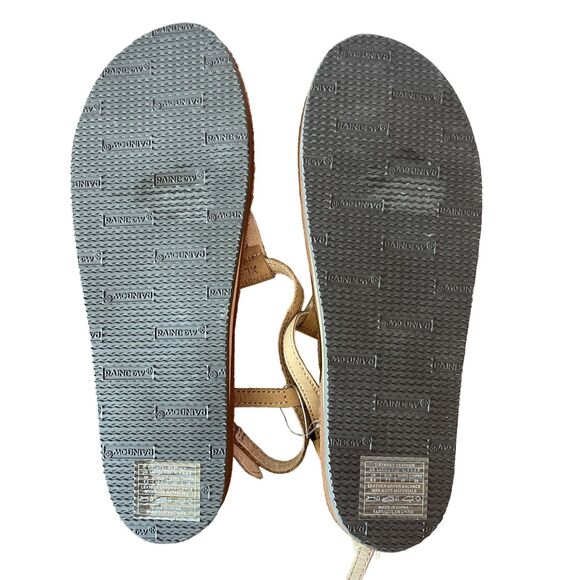 NEW Rainbow Womens T-Street Leather Sandals XL (8.5-9.5) Brown Braid Ankle Strap - Picture 5 of 6